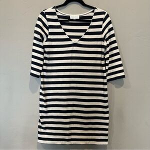 The Lady & The Sailor | Small striped nautical v neck French jersey dress